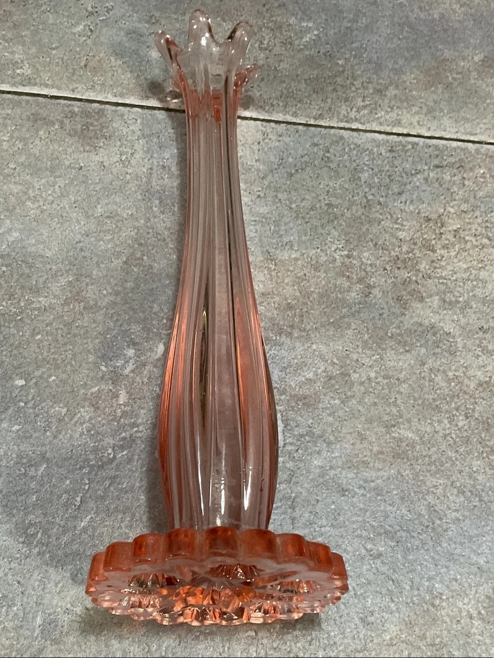Pink depression bud vase